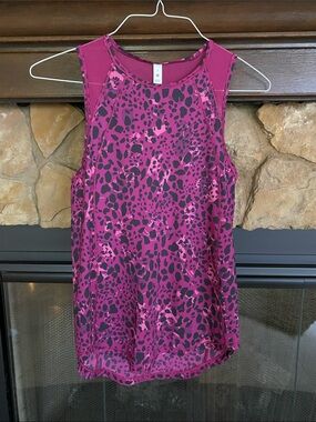 lululemon athletica Pink and Black Leopard Print Tank Top